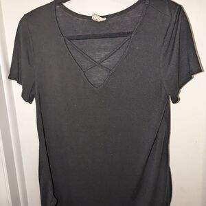 Emory Park Black Cut Out Short Sleeve T-Shirt